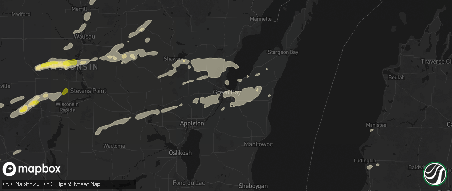 Hail map in Green Bay, WI on June 30, 2026