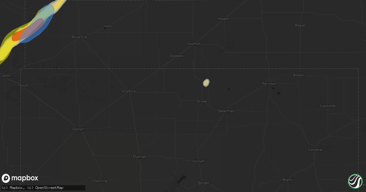 Hail map in Gruver, TX on June 30, 2026
