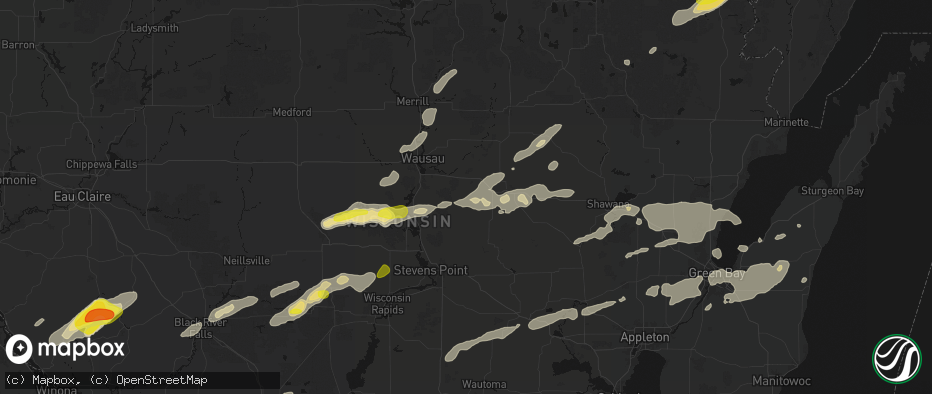 Hail map in Hatley, WI on June 30, 2026