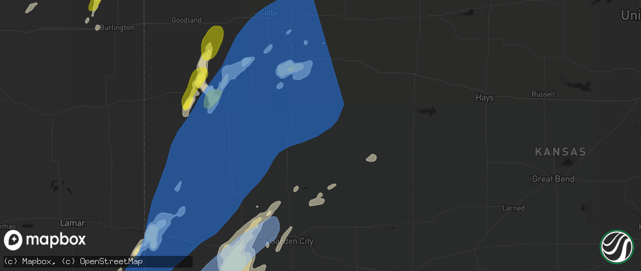 Hail map in Healy, KS on June 30, 2026