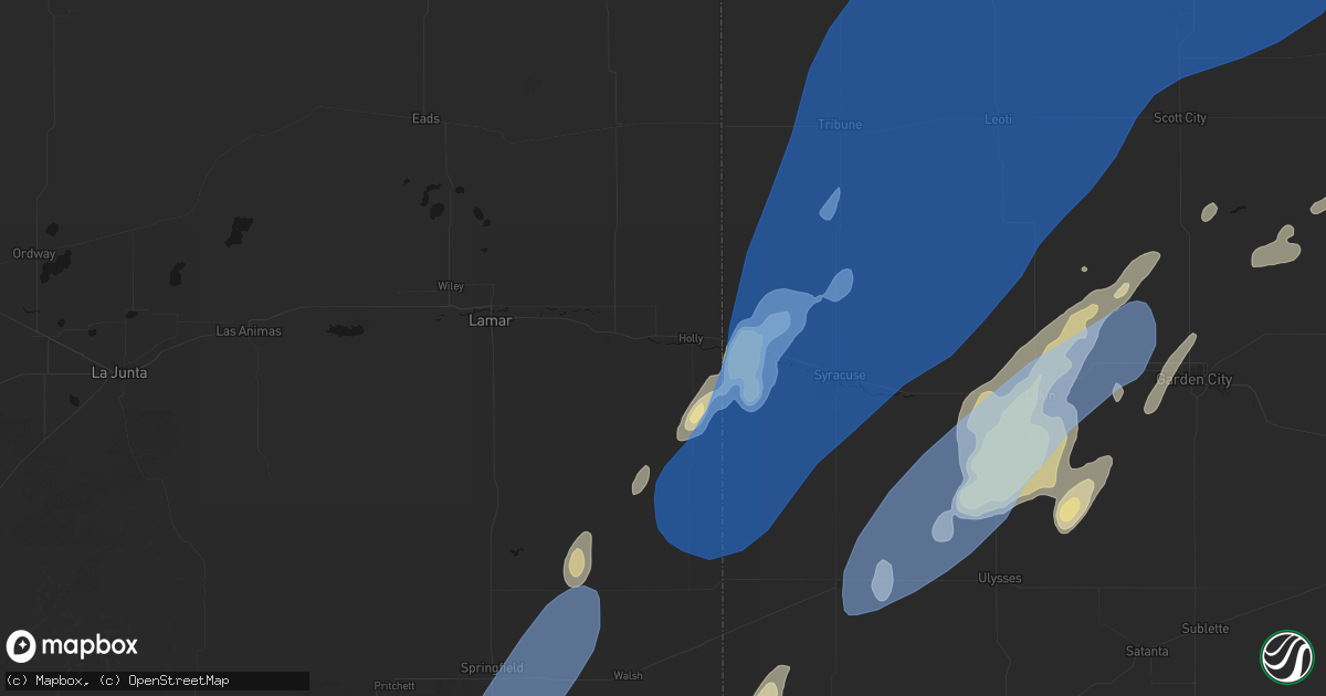 Hail map in Holly, CO on June 30, 2026