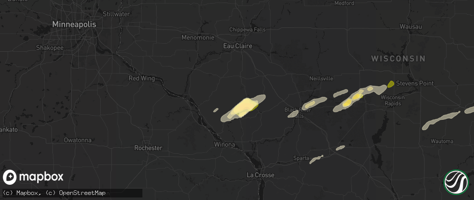 Hail map in Independence, WI on June 30, 2026