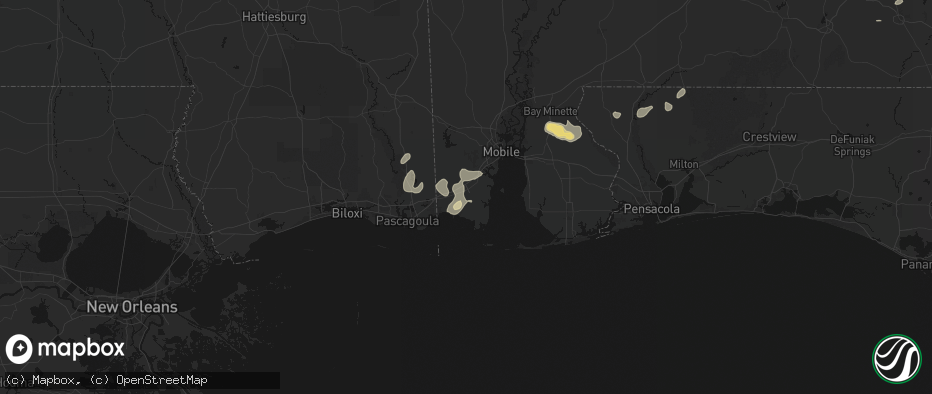 Hail map in Irvington, AL on June 30, 2026