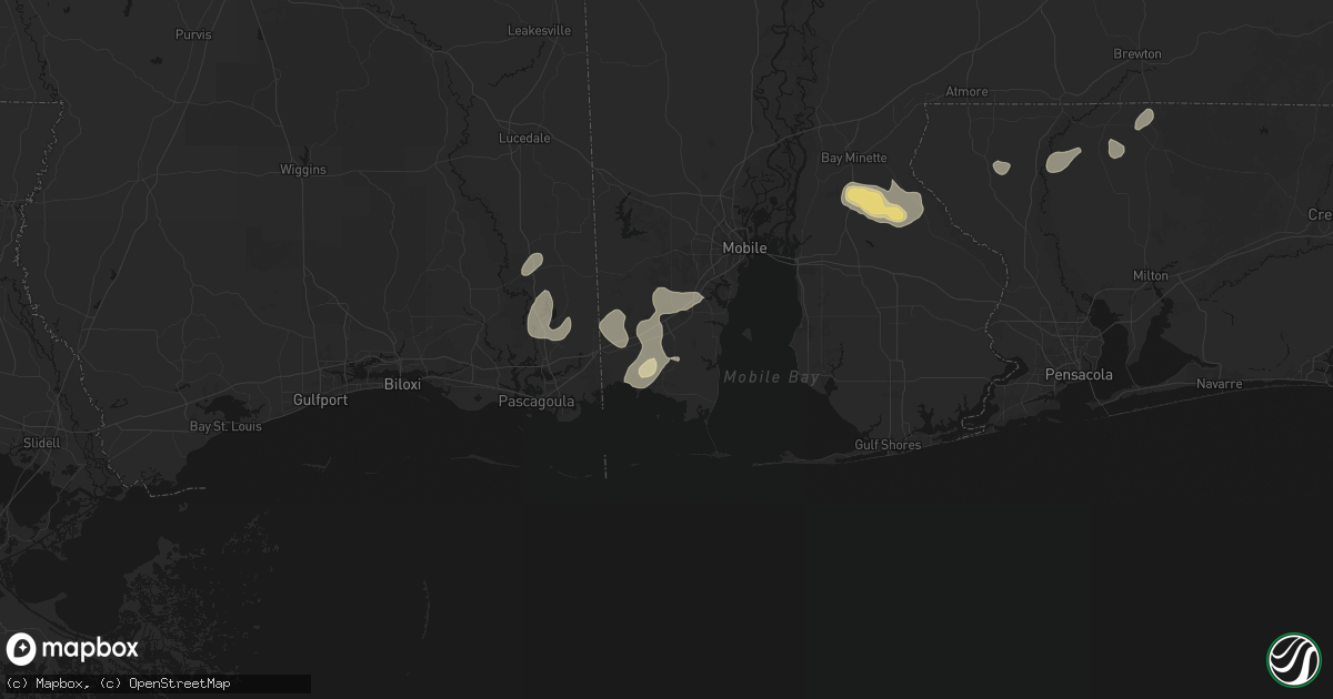 Hail map in Irvington, AL on June 30, 2026