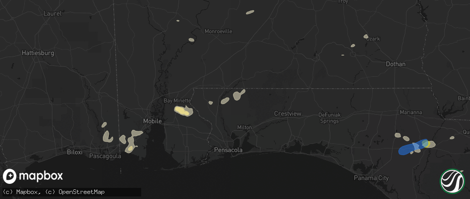 Hail map in Jay, FL on June 30, 2026