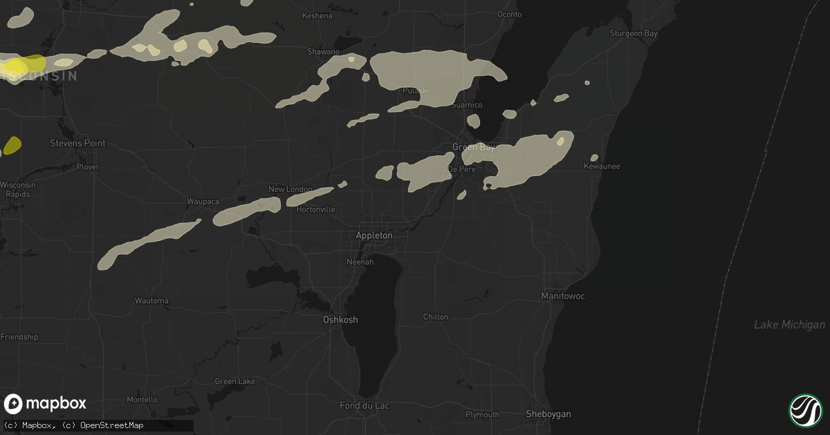 Hail map in Kaukauna, WI on June 30, 2026