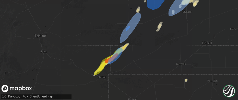 Hail map in Kenton, OK on June 30, 2026