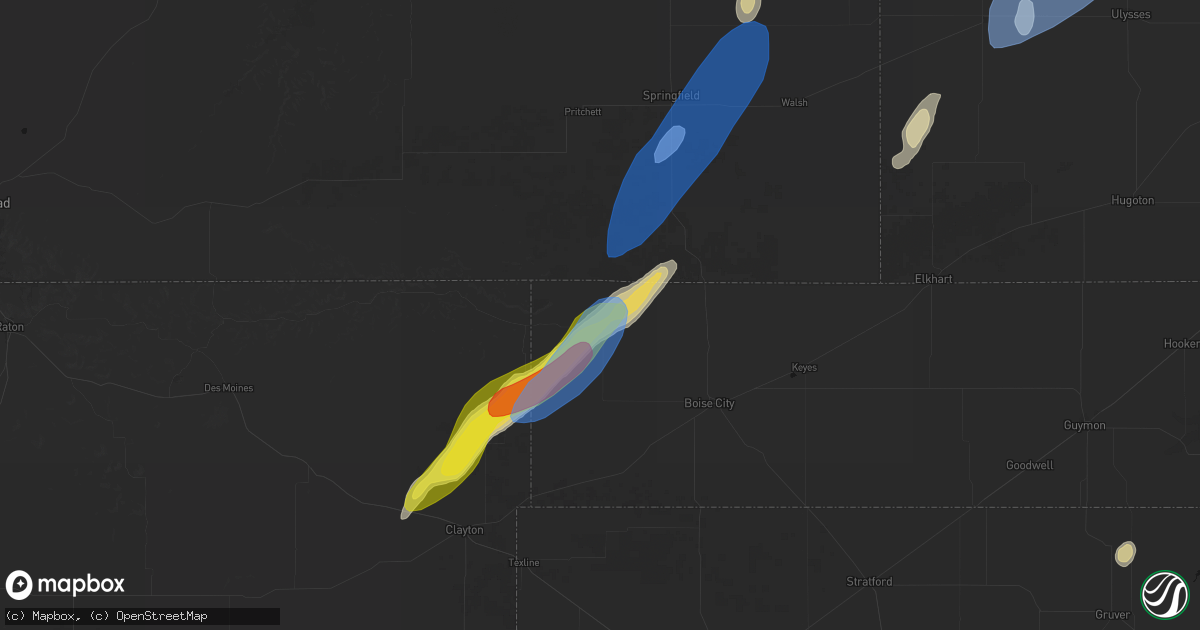 Hail map in Kenton, OK on June 30, 2026
