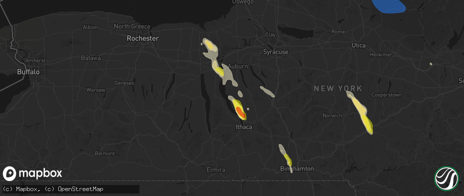 Hail map in King Ferry, NY on June 30, 2026
