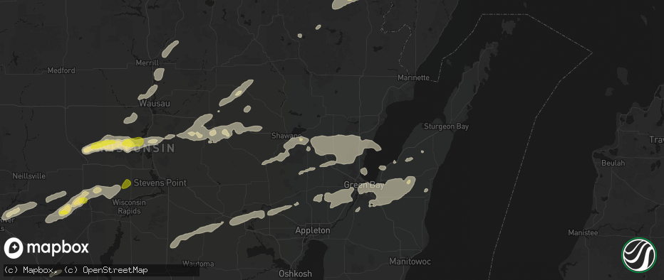 Hail map in Krakow, WI on June 30, 2026