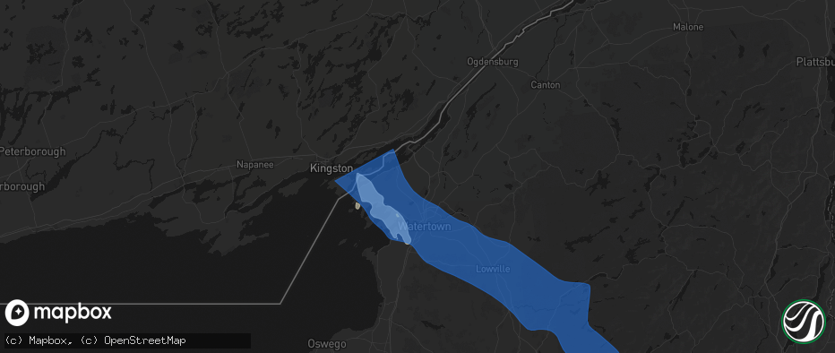 Hail map in La Fargeville, NY on June 30, 2026