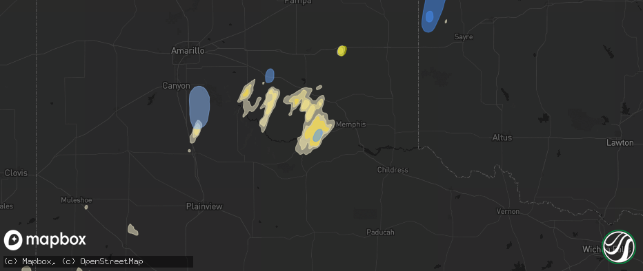 Hail map in Lakeview, TX on June 30, 2026