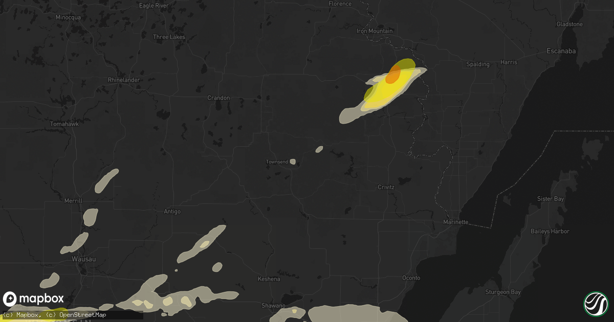 Hail map in Lakewood, WI on June 30, 2026