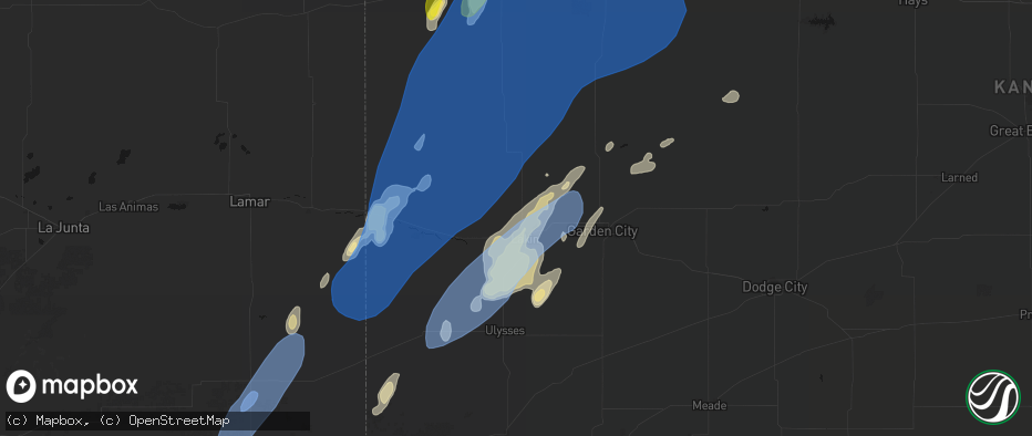 Hail map in Lakin, KS on June 30, 2026