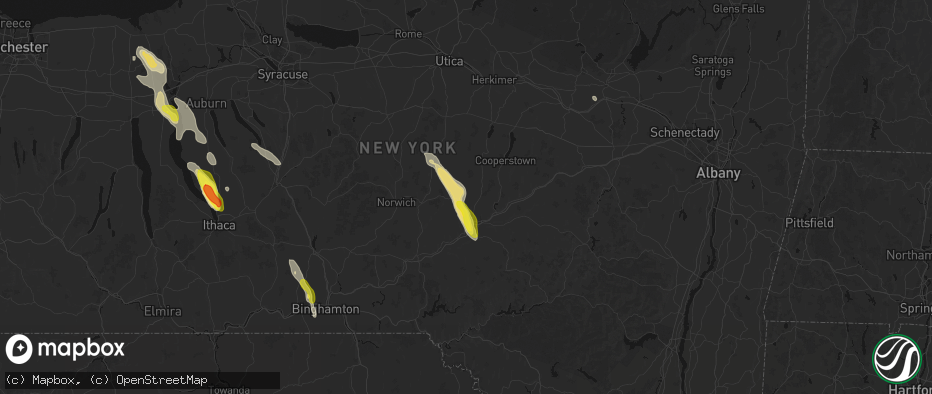 Hail map in Laurens, NY on June 30, 2026
