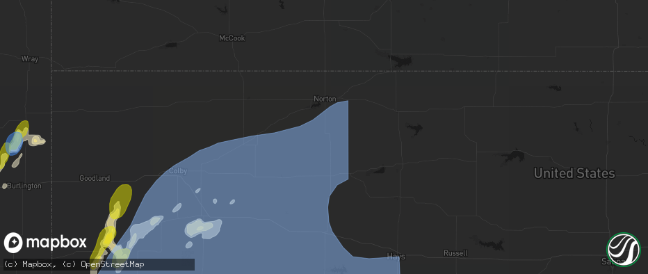 Hail map in Lenora, KS on June 30, 2026