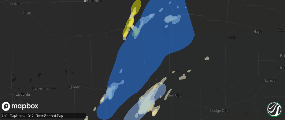 Hail map in Leoti, KS on June 30, 2026