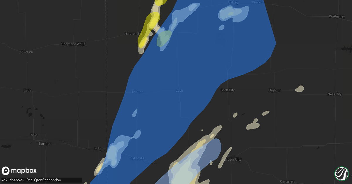 Hail map in Leoti, KS on June 30, 2026
