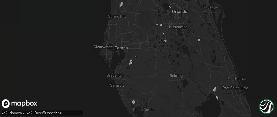 Hail map in Lithia, FL on June 30, 2026
