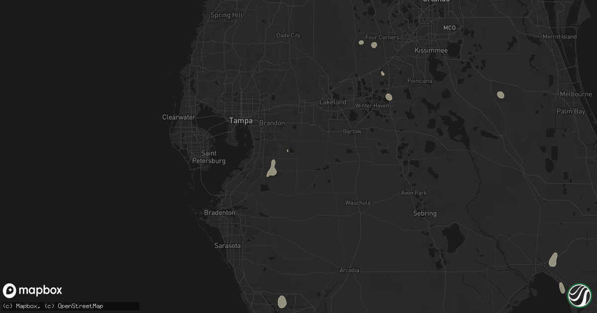 Hail map in Lithia, FL on June 30, 2026
