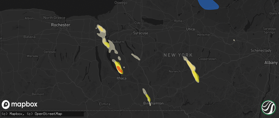Hail map in Little York, NY on June 30, 2026