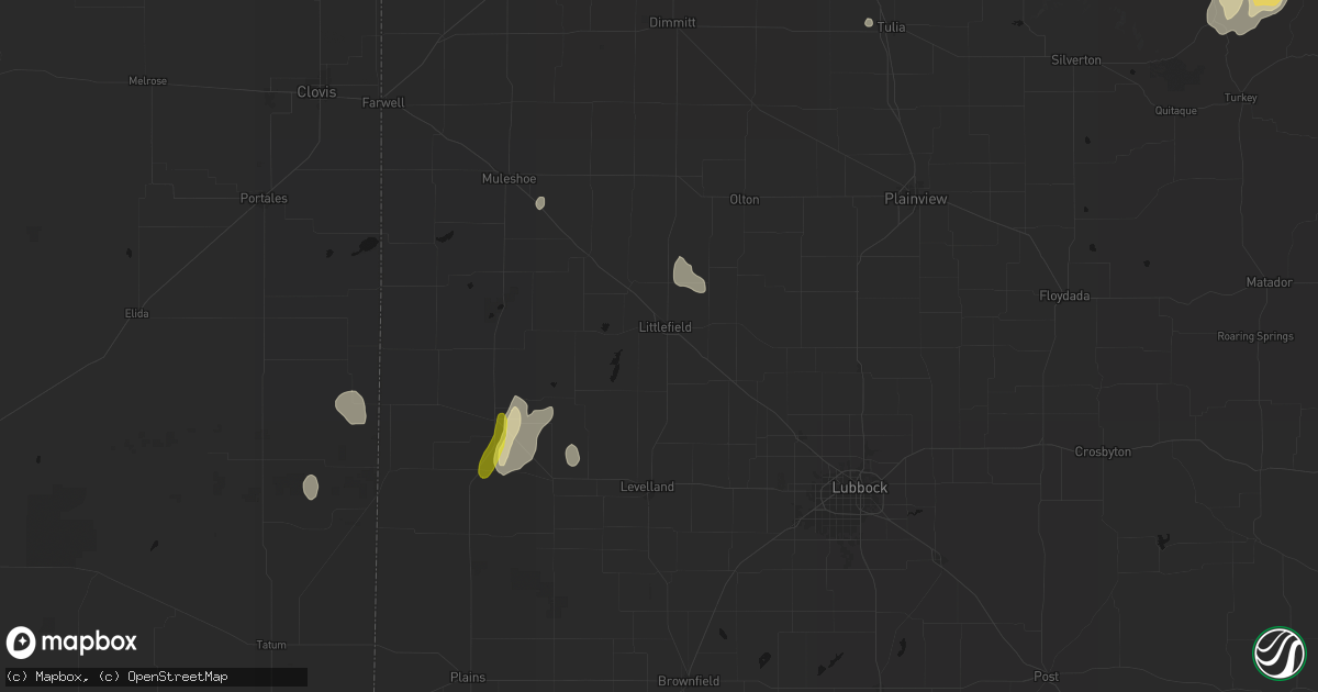 Hail map in Littlefield, TX on June 30, 2026