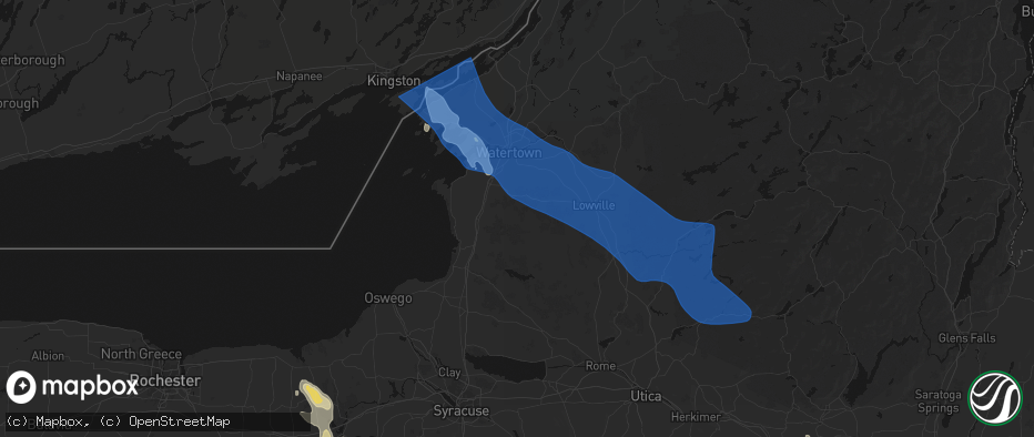 Hail map in Lorraine, NY on June 30, 2026