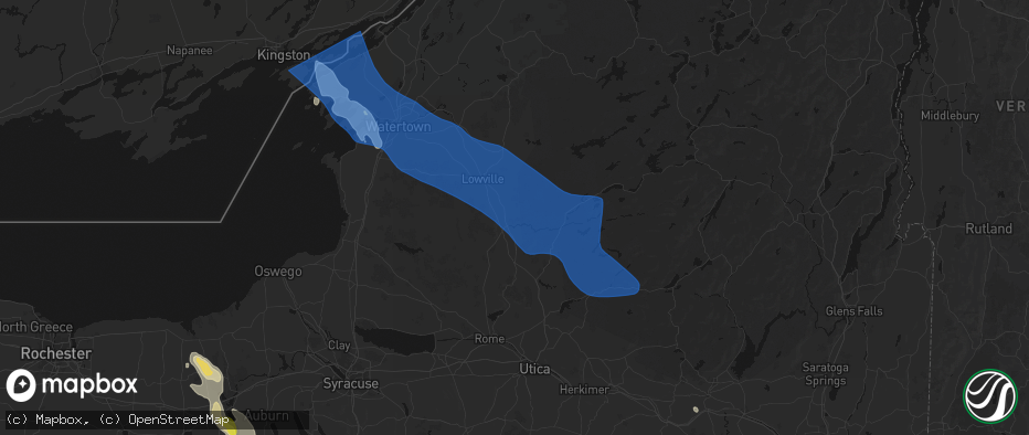 Hail map in Lyons Falls, NY on June 30, 2026