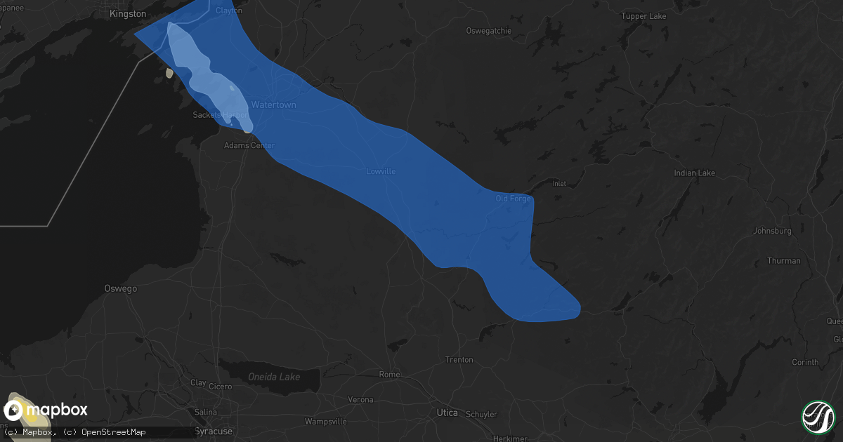 Hail map in Lyons Falls, NY on June 30, 2026