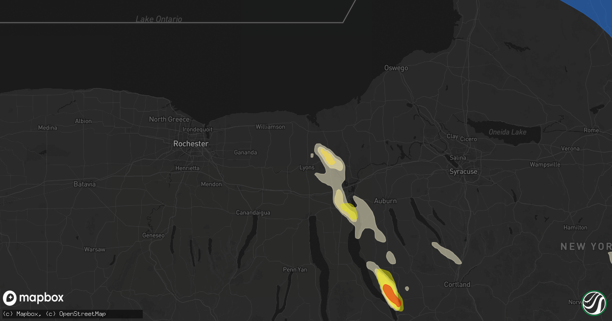 Hail map in Lyons, NY on June 30, 2026
