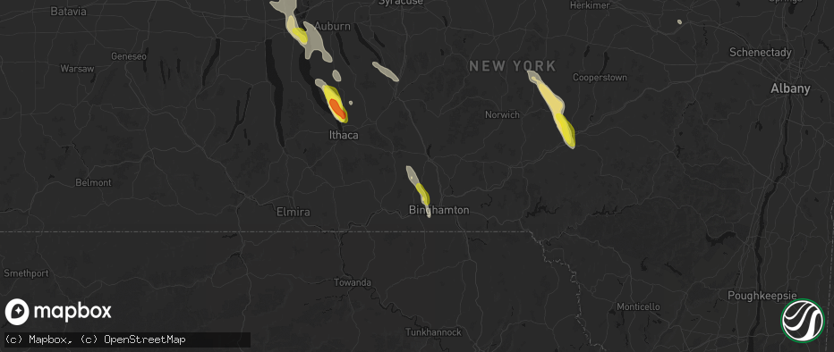 Hail map in Maine, NY on June 30, 2026