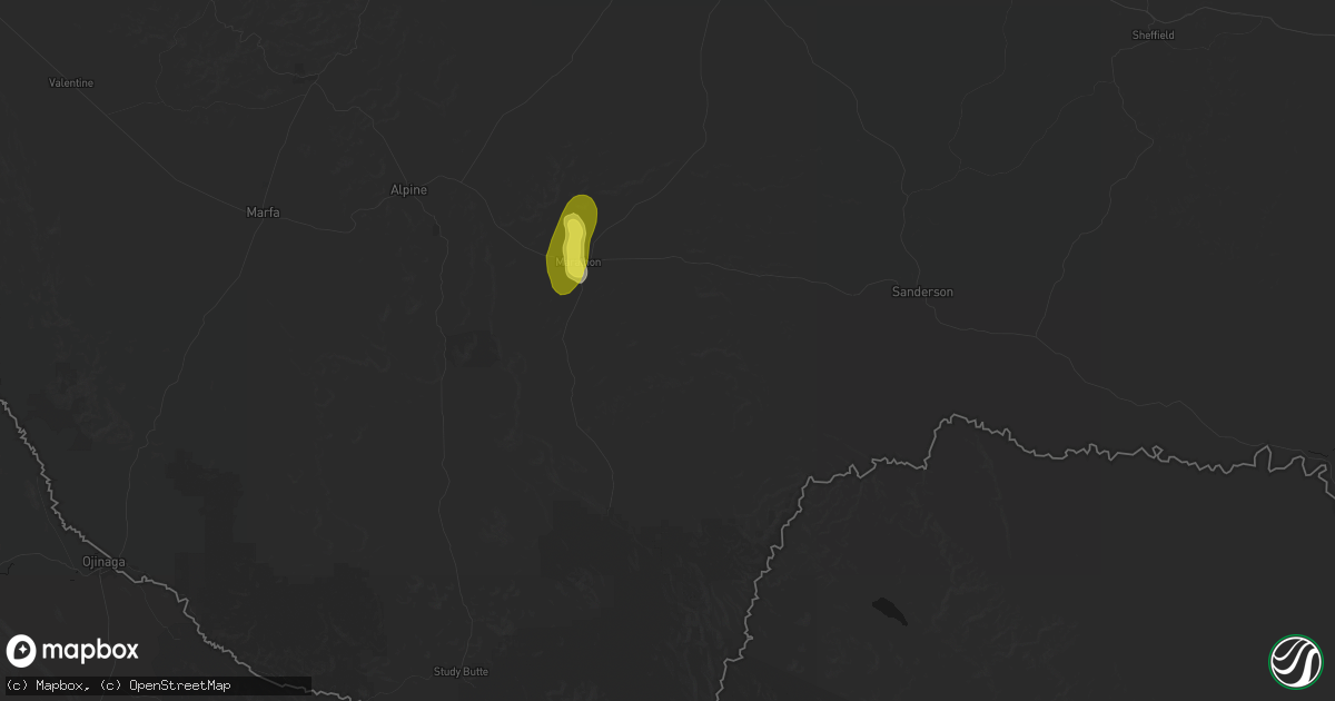 Hail map in Marathon, TX on June 30, 2026