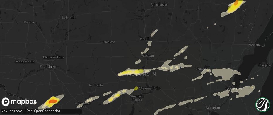 Hail map in Marathon, WI on June 30, 2026