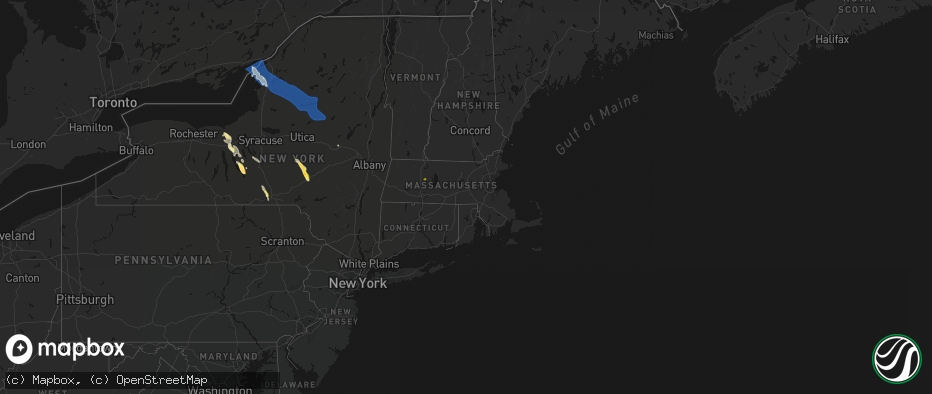 Hail map in Massachusetts on June 30, 2026