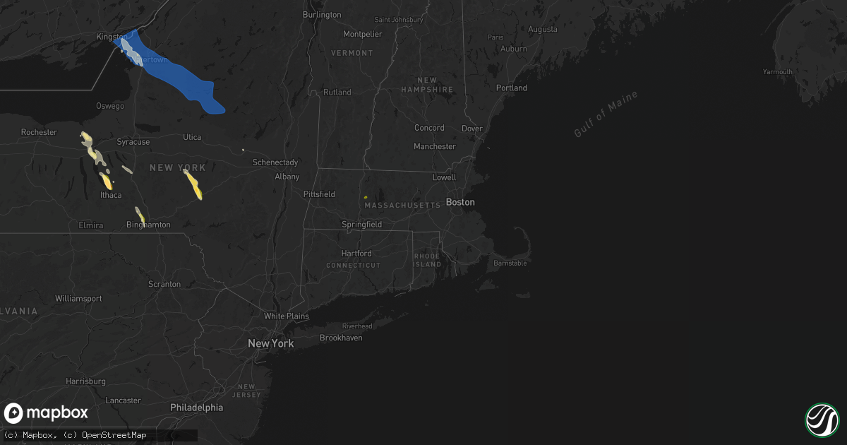 Hail map in Massachusetts on June 30, 2026