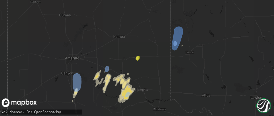 Hail map in Mclean, TX on June 30, 2026