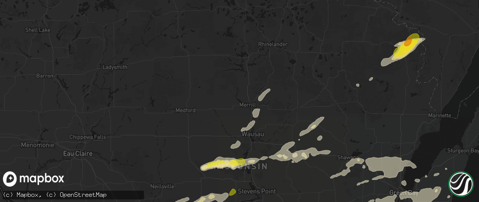 Hail map in Merrill, WI on June 30, 2026