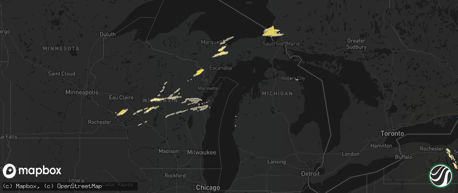 Hail map in Michigan on June 30, 2026