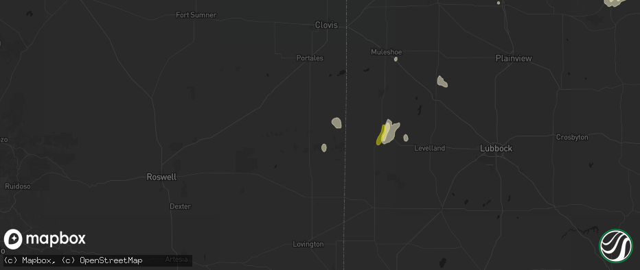 Hail map in Milnesand, NM on June 30, 2026