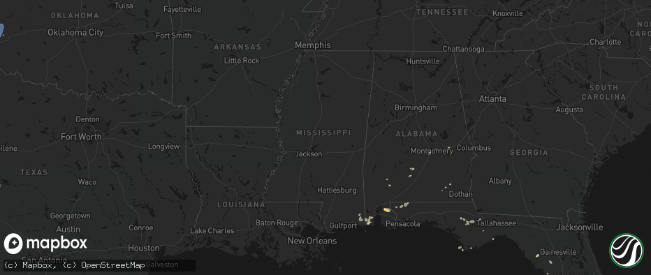 Hail map in Mississippi on June 30, 2026