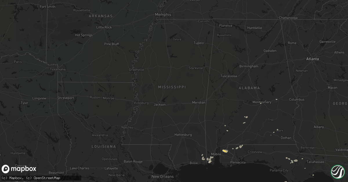 Hail map in Mississippi on June 30, 2026