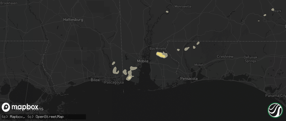 Hail map in Mobile, AL on June 30, 2026