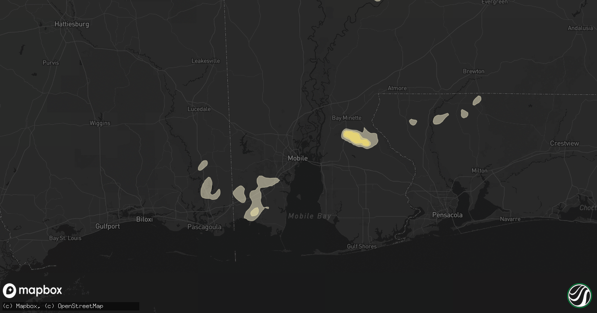 Hail map in Mobile, AL on June 30, 2026