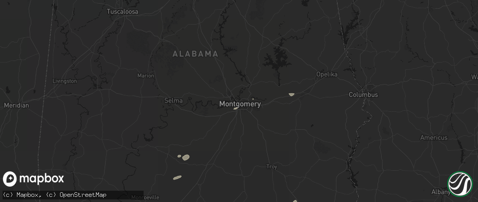 Hail map in Montgomery, AL on June 30, 2026