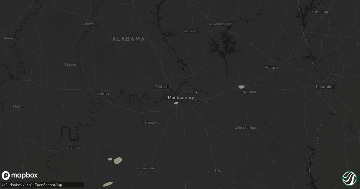 Hail map in Montgomery, AL on June 30, 2026
