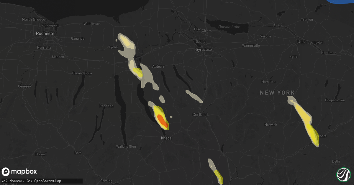 Hail map in Moravia, NY on June 30, 2026
