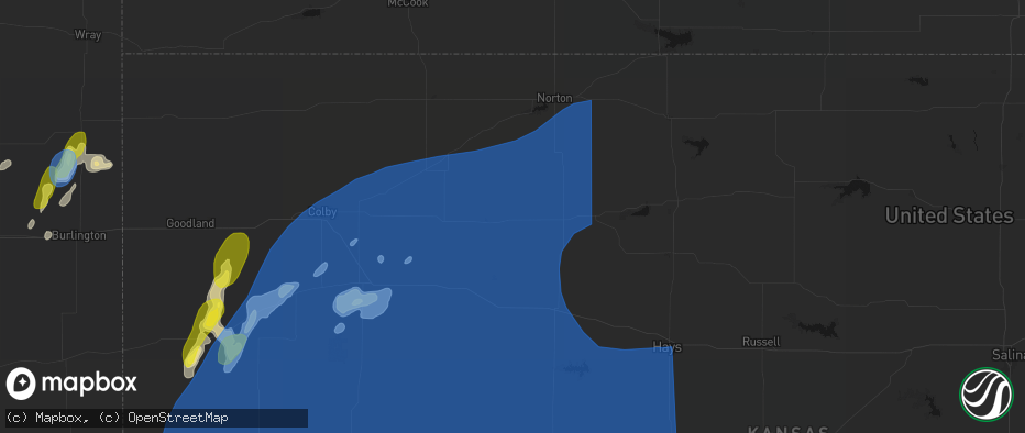 Hail map in Morland, KS on June 30, 2026