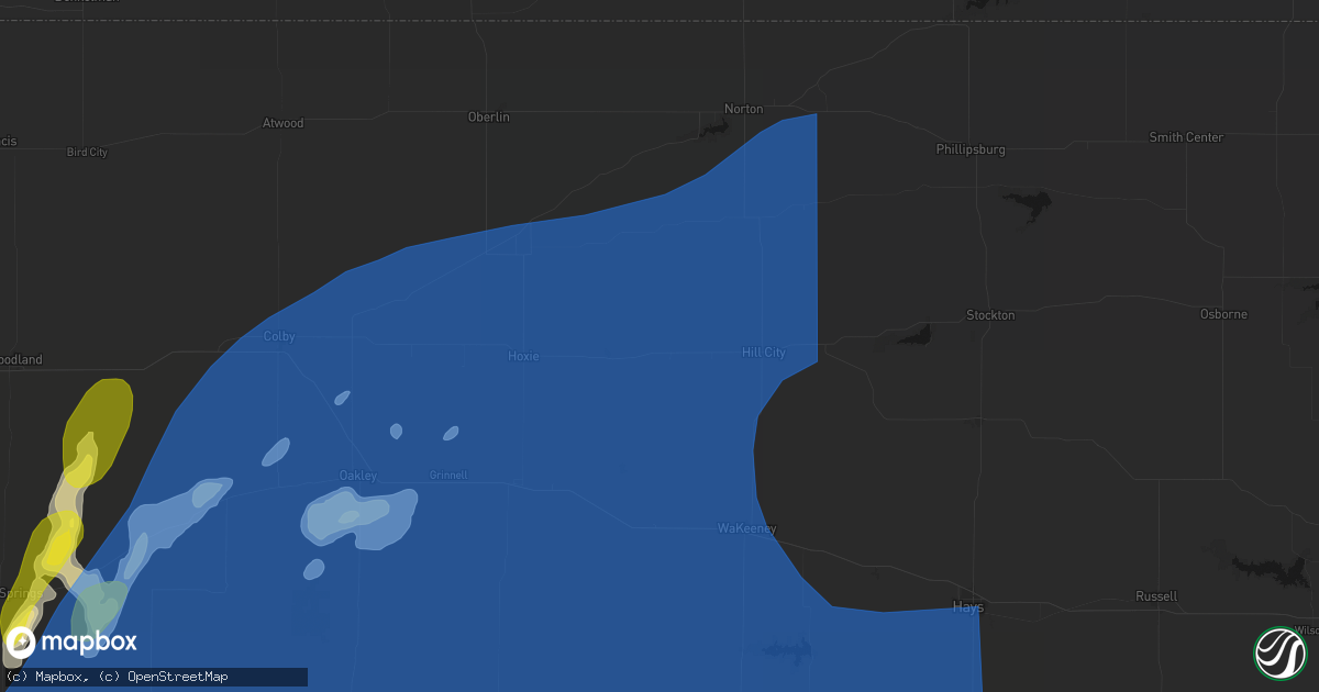 Hail map in Morland, KS on June 30, 2026