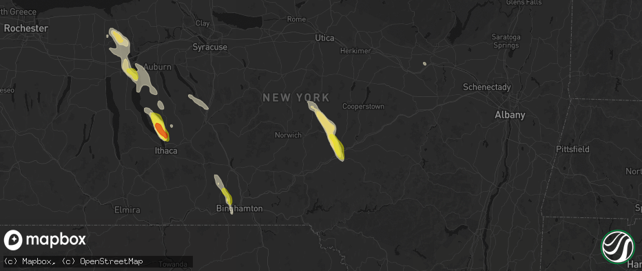 Hail map in Morris, NY on June 30, 2026