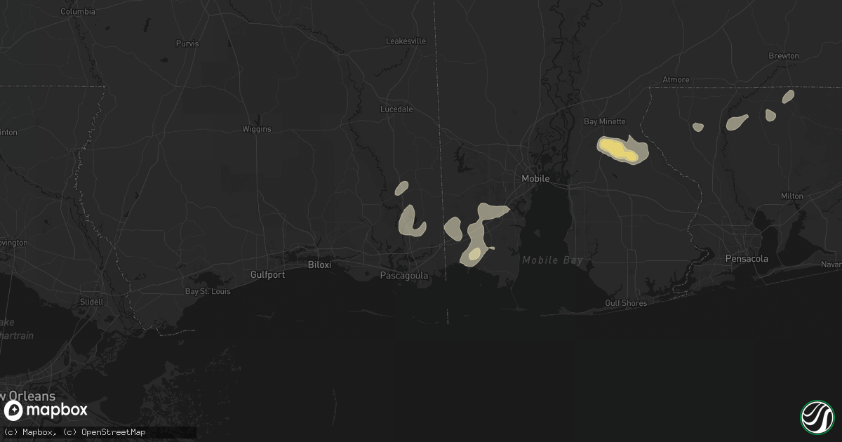 Hail map in Moss Point, MS on June 30, 2026